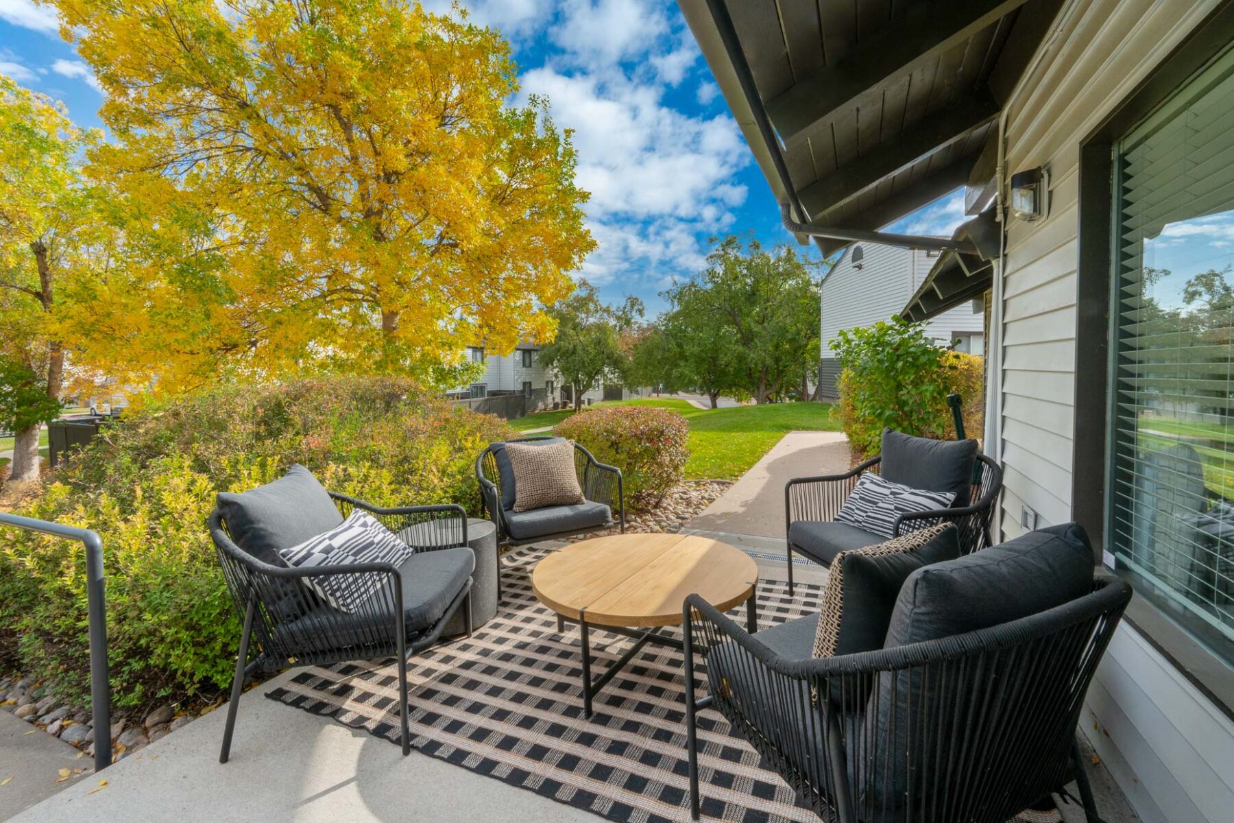 leasing office with exterior sitting