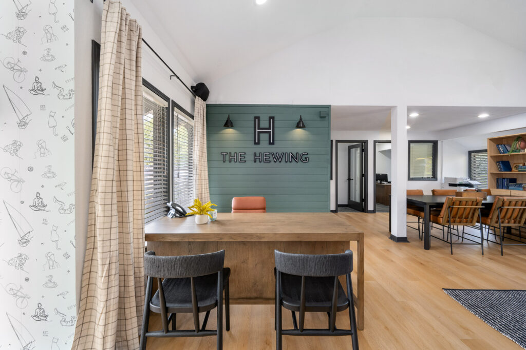 leasing office with table and chairs